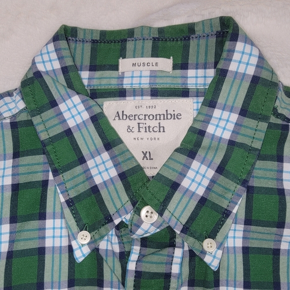 Abercrombie & Fitch Other - Abercrombie & Fitch Green and Blue Casual Button Down Shirt